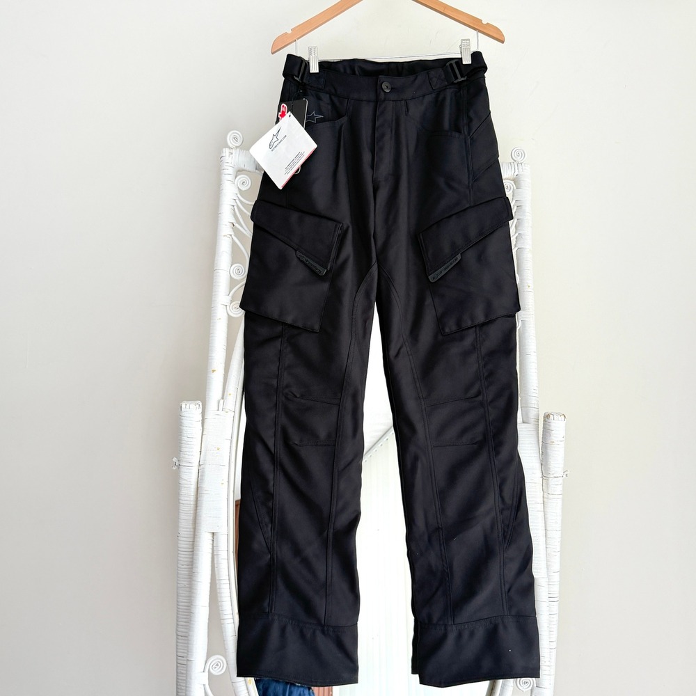AlpineStars Street Cargo Motorcycle Pants Size 28'' Black Riding Moto Knee Pad
